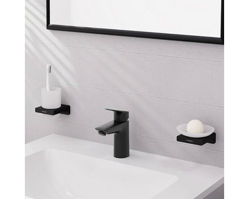 Hansgrohe Logis Смеситель для раковины, 1 отв., с донным клапаном Push-Open, цвет: черный матовый. 71107670 Hansgrohe Logis Смеситель для раковины, 1 отв., с донным клапаном Push-Open, цвет: черный матовый. 71107670
