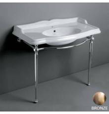 SIMAS Arcade Консоль 105х56см, c белой раковиной на 1 отв., напольная, цвет: консоли bronzo. ARCG2br с пятнами на ножке ,  AR874bi*1