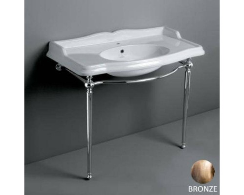SIMAS Arcade Консоль 105х56см, c белой раковиной на 1 отв., напольная, цвет: консоли bronzo. ARCG2br с пятнами на ножке , AR874bi*1 SIMAS Arcade Консоль 105х56см, c белой раковиной на 1 отв., напольная, цвет: консоли bronzo. ARCG2br с пятнами на ножке , AR874bi*1