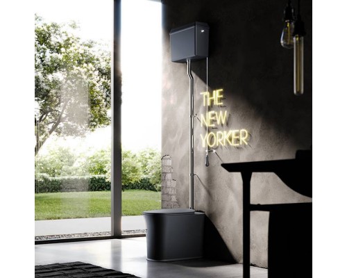 Kerasan The New Yorker Унитаз напольный 60х36.5см с высоким бачком, цвет: черный матовый. 561831,  569131,  568031,  759290,  7593K1