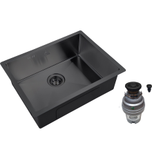Комплект Мойка кухонная Zorg Steel Hummer SH 5844 GRAFIT + Измельчитель ZR-75 D GRAFIT