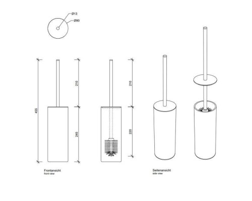 Decor Walther Crack SBG Туалетный ершик, напольный, французское стекло Craquele, цвет: золото. 0933020
