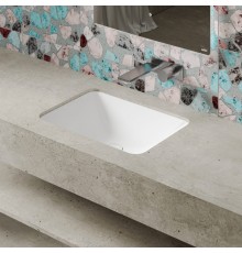 Salini Marea 06 Раковина врезная снизу 55х40х13.4cм., без отв., без перелива, мат-л: S-Sense, цвет: белый. 1802106G