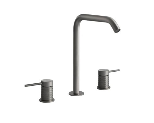 Gessi Meccanica Смеситель для раковины на 3 отверстия, без донного клапана, цвет: шлифованная сталь. 54211#239