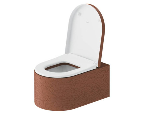 Duravit Millio Унитаз подвесной, 37х57см.,  декор Pattern, крепление в компл., цвет: матовая корица. 250609FC