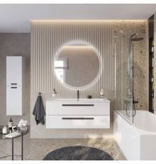 Мебель для ванной комнаты Cezares Eco Cer-N 120, bianco opaco, раковина Eco 120, ручки черные матовые