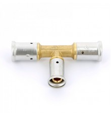 Тройник переходный уменьшенный в центре, латунь пресс, 26x20x26, HENCO 10P-262026