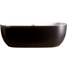 Акриловая ванна Grossman GR-2401MB 150x75 см, отдельностоящая, овальная, с каркасом, со сливом-переливом, черная, матовая
