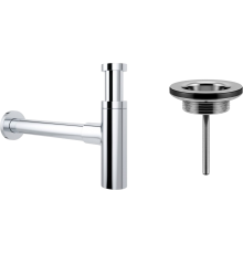 Сифон для раковины Wellsee Drainage System 182119005 с универсальным выпуском, хром