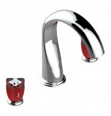 THG Petale de Cristal rouge Смеситель для ванны, 3 отв., цвет: хром/красный хрусталь. U6C-A02-25SG