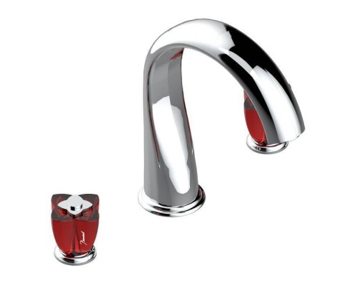 THG Petale de Cristal rouge Смеситель для ванны, 3 отв., цвет: хром/красный хрусталь. U6C-A02-25SG THG Petale de Cristal rouge Смеситель для ванны, 3 отв., цвет: хром/красный хрусталь. U6C-A02-25SG
