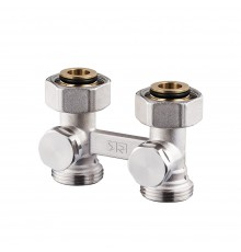 Прямой Н-образный клапан SR Rubinetterie для нижнего подключения отопительных приборов 3/4”E x 3/4”E 0741-2000N0E0