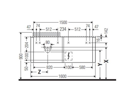 Duravit Happy D.2 Plus Тумба подвесная 160x55х35.4см, с раковиной и 2 ящиками, DX, цвет: белый глянцевый. 2318600000,  HP031HR2222,  HP4934R2222