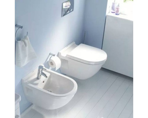 Duravit Starck 3 Биде подвесное 47.5х36см, с 1 отв под смеситель, крепления Durafix, (без инсталл крепление 006500), цвет: белый. 2281150000