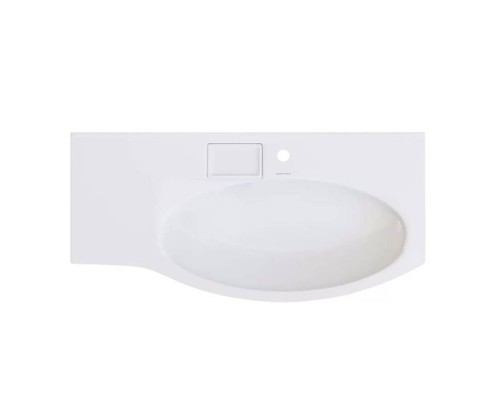 Kerama Marazzi Riva Раковина 100.7х48х15см., накладная, мебельная, с крепежом, правая, 1 отв., с переливом, цвет: белый глянцевый Kerama Marazzi Riva Раковина 100.7х48х15см., накладная, мебельная, с крепежом, правая, 1 отв., с переливом, цвет: белый глянцевый