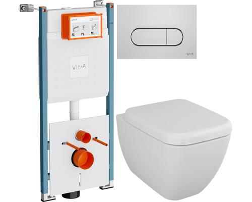 Комплект Унитаз подвесной VitrA Shift 7742B003-0075 белый глянцевый + Крышка 91-003-009 с микролифтом, петли хром + Инсталляция V-Fix Core 732-5800-01PV + Кнопка Root Round 740-2280 хром Комплект Унитаз подвесной VitrA Shift 7742B003-0075 белый глянцевый + Крышка 91-003-009 с микролифтом, петли хром + Инсталляция V-Fix Core 732-5800-01PV + Кнопка Root Round 740-2280 хром