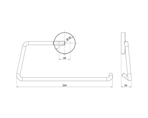 Emco Round Полотенцедержатель-кольцо 22.4см., подвесной, 224 mm, цвет: черный. 4355 133 00 Emco Round Полотенцедержатель-кольцо 22.4см., подвесной, 224 mm, цвет: черный. 4355 133 00