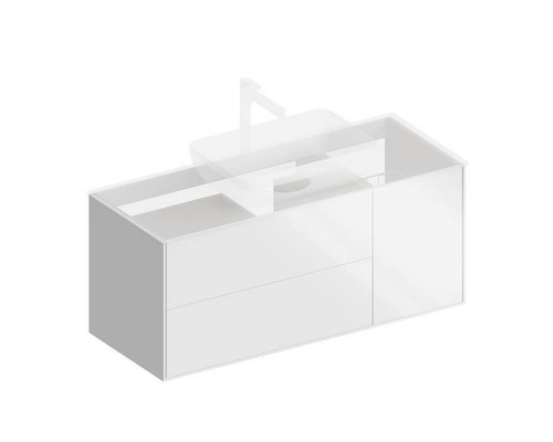 Kerama Marazzi PLAZA Modern Тумба подвесная 120x48см, 3 ящика, цвет: белый / дуб виченце. PLB.M.120.3\WHT.V