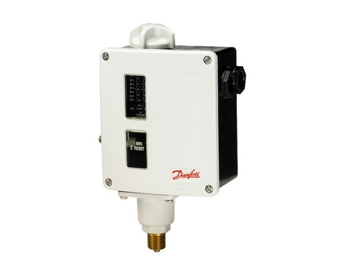 Реле давления Danfoss RT 116, дифференциал 0,3 бар, G 3/8  наружная, ручной сброс на повышение. 017-520466