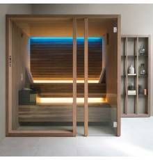 Effegibi Yoku S Glass Сауна 174x170х214см, угловая SX, цвет: черный орех. SA 70 30 0014