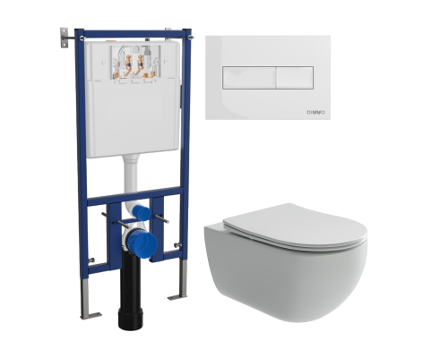 Комплект Унитаз подвесной Ceramicanova Long + Инсталляция DIWO + Кнопка 7320 белая Комплект Унитаз подвесной Ceramicanova Long + Инсталляция DIWO + Кнопка 7320 белая