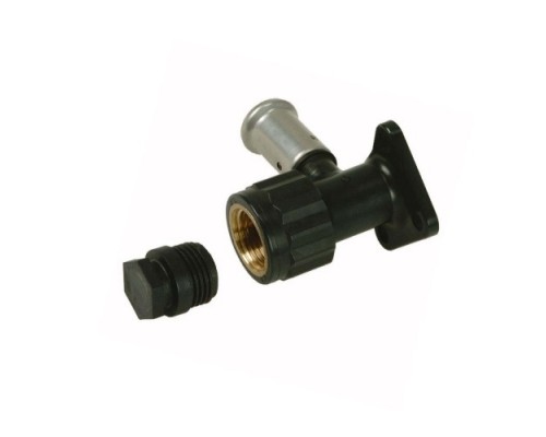 Водорозетка-пресс Нenco ВР 20x1/2  c черной заглушкой BP04 1/2 . 2PK-2004BP