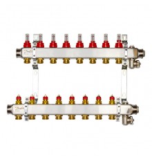 Комплект коллекторов Danfoss SSM-8F с расходомерами и кронштейнами, 8 контуров. 088U0958