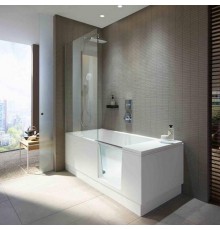 DURAVIT Shower + Bath Bathtub Ванна 170х75хh210.5см, прямоугольная с входной дверью и душевой шторкой, SX - левосторонняя, цвет: белый. 700403000000000,  791246000001000