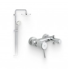 Душевой комплект Смеситель Grohe Concetto 32211001 + Стойка New Tempesta Rustic 26452001