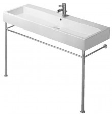 Duravit Vero Консоль металлическая с раковиной 120x47см, с 1 отв. под смес., напольная, цвет: белый/хром. 0030741000,  0454120826