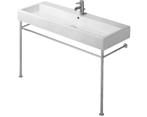 Duravit Vero Консоль металлическая с раковиной 120x47см, с 1 отв. под смес., напольная, цвет: белый/хром. 0030741000,  0454120826