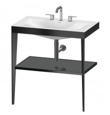 Duravit XViu Консоль напольная, 80x48x85см с полкой, с раковиной без перелива, 3 отв., цвет: black matt/flannel grey high gloss lacquer. XV4715TB289
