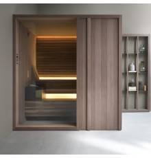 Effegibi Yoku S Door Био-Сауна 174x170х214см, угловая SX, цвет: черный орех. BI 70 20 0014