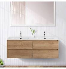 Тумба с раковиной BelBagno Kraft 120 4 ящика, для двоих, rovere nebrasca nature