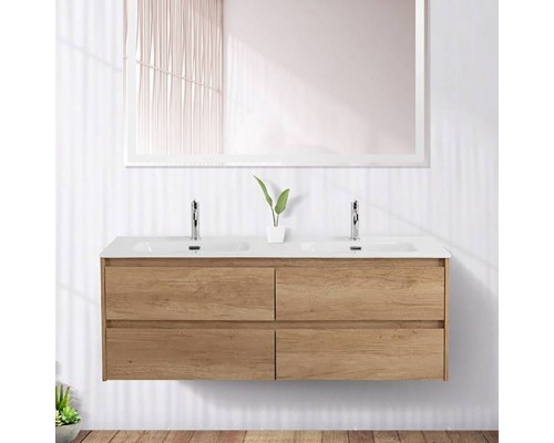 Тумба с раковиной BelBagno Kraft 120 4 ящика, для двоих, rovere nebrasca nature