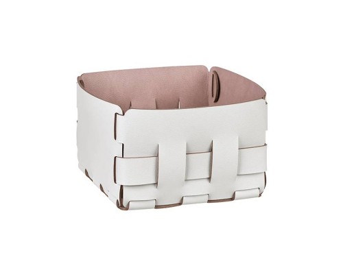 ADJ Корзинка Mini Bottega, 19x19xH13 см., цвет: устричный/пепельная роза. 1019.02/07