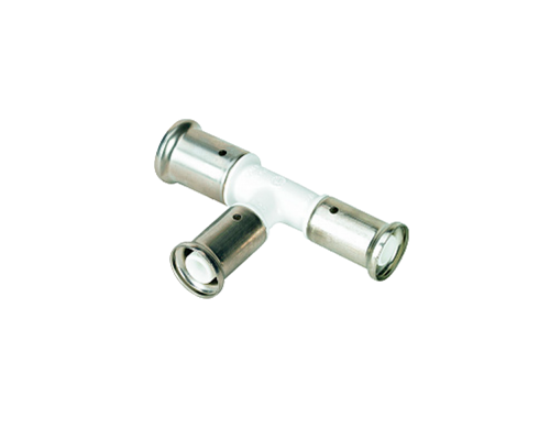 Тройник переходный уменьшенный с двух сторон, ПВДФ пресс (белый), 32x20x26, HENCO 11PKW-322026