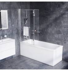 DX35WBS-D7W1-150MT Душевая шторка на борт ванны 150х80 см, с полотенцедержателем