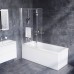 DX35WBS-D7W1-150MT Душевая шторка на борт ванны 150х80 см, с полотенцедержателем