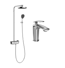 Комплект для ванной Смеситель STWORKI Гётеборг S03010CR хром + Стойка S03170CR хром