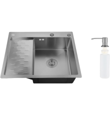 Мойка кухонная РМС MRK-6350BL-R c дозатором, графит