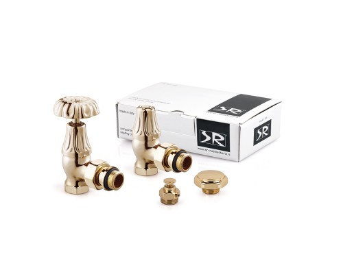 Комплект SR Rubinetterie серия Floral Old Style 1/2 угловой цвет светлое золото K337-1500T000
