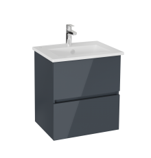 Тумба с раковиной VitrA Mia Plus Square 60 антрацит глянец