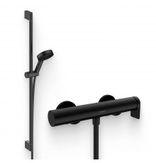 Душевой комплект Смеситель для душа Hansgrohe Vivenis 75620670 матовый черный + Гарнитур Pulsify Relaxation 105 3jet 24170670 матовый черный
