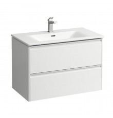 Laufen Palace Комплект мебели 800х450х545 мм., с раковиной Slim, 2 ящика, органайзер для ящика, ручка анодированный алюминий, подвесной, цвет белый глянцевый. 8.6070.5.261.104.1