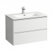 Laufen Palace Комплект мебели 800х450х545 мм., с раковиной Slim, 2 ящика, органайзер для ящика, ручка анодированный алюминий, подвесной, цвет белый глянцевый. 8.6070.5.261.104.1