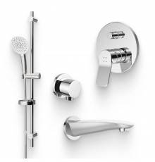 Душевой комплект Смеситель AM.PM X-Joy F85A45000 с внутренней частью + Гарнитур Spirit V2.0 F0170A000 + Подключение F0600E00 + Излив Like F8070000 для ванны