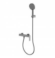 Смеситель для душа с душевым гарнитуром, метал Gun metal, AQUAme Monza AQM6313GM