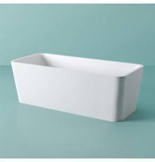 Artceram Square Ванна отдельностоящая, 180х80хh60см, с переливом и слив.крышкой, Livingtec, цвет: белый матовый. ACW004 05 bi matt