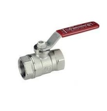 Кран шаровой, Giacomini, R250D, стандартный проход, 1 1/4, ВВ, ручка-рычаг красный, латунь, хромированный